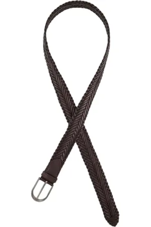 Ulla Popken Damen, echtes Leder, geflochten, Metallic-Schließe Gürtel, , 105
