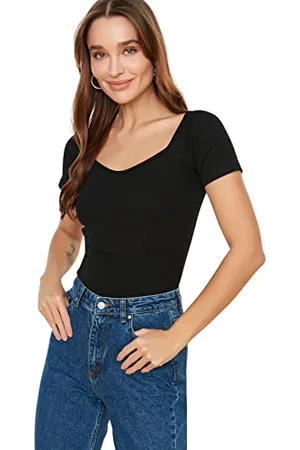 Trendyol Damen Strickbluse mit U-Ausschnitt Hemd, , XS