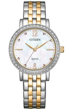 Citizen Damen Analog Quarz Uhr mit Edelstahl Armband EL3106-59D