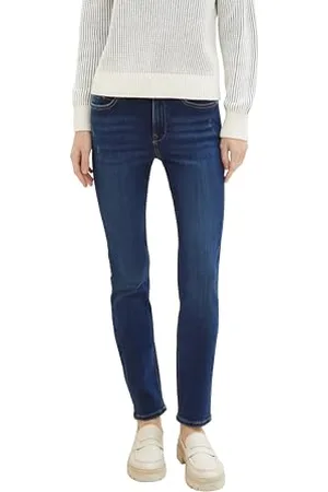 TOM TAILOR Damen Kate Slim Jeans, dark stone wash denim, 30/30
