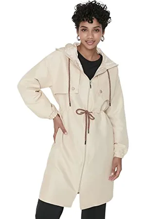 Trendyol Damen Damen Regular Basic Plain Webstoff Regenmantel Coat, , 38 EU