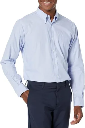 Brooks Brothers Herren Freitag Popeline Langarm Solid Sport Shirt, Hell, blau, L