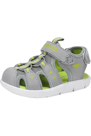 KangaROOS Jungen Unisex Kinder K-Mini Sandale, Vapor Grey/Lime, 29 EU