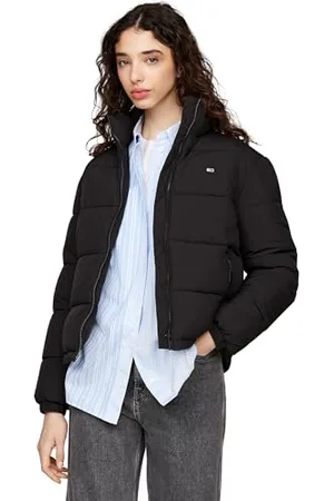 Tommy Hilfiger Damen Steppjacke Essential Puffer mit Kragen, (Black), XXS