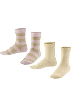 Falke Unisex Kinder Socken Happy Stripe Multipack K So Baumwolle gemustert 2 Paar, , 31-34