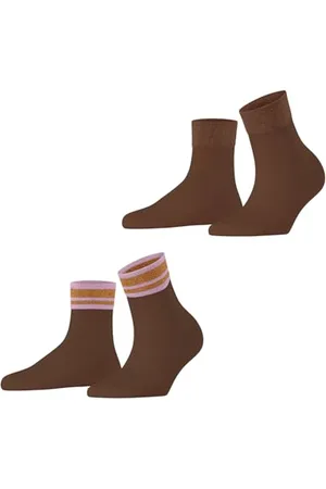 ESPRIT Damen Socken Retro Glitter Multipack W Sso Baumwolle gemustert 2 Paar, , 39-42