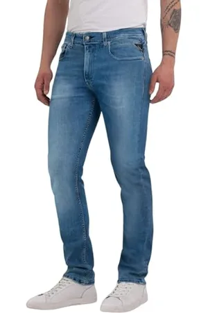 Replay Herren Jeans Grover Straight-Fit mit Comfort Stretch, (Blau), 36W / 32L