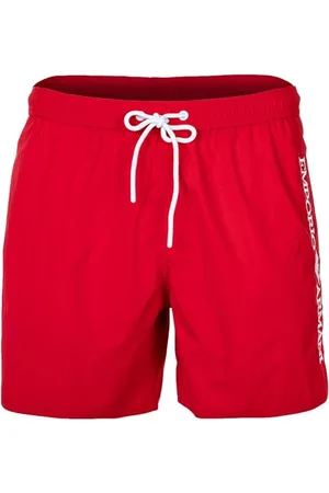 Emporio Armani Herren Embroidery Logo Swim Boxer Beachwear, RED, 48