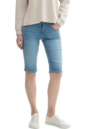 TOM TAILOR Damen Bermuda Jeans Shorts , light stone wash denim, 26