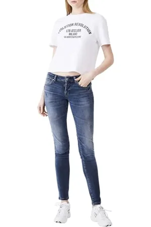 LTB Damen Nicole - Skinny Fit mit Mittlere Taille und Reißverschluss in Blau aus Baumwollmischung - Größe W30L34