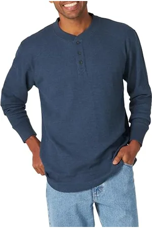 Wrangler Herren Long Sleeve Waffle Henley-Hemd, , Klein