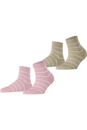 ESPRIT Damen Socken Fine Line Multipack W Sso Baumwolle gemustert 2 Paar, , 35-38