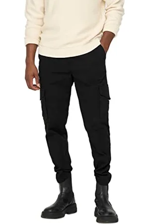 Only & Sons Herren Cargo Hose ONSDEAN Life - Tapered Fit - W28-W38, Größe:32W / 32L, Farbvariante:Black 22025431