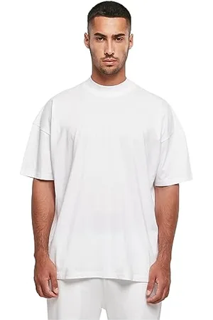 Build Your Brand Herren BY230-Oversized Mock Neck Tee T-Shirt, White, 3XL