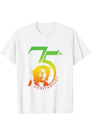 Bob Marley Official Rasta 75th Anniversary Logo T-Shirt