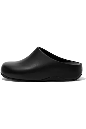 FitFlop Damen SHUV Leather Clogs, Black, 36 EU