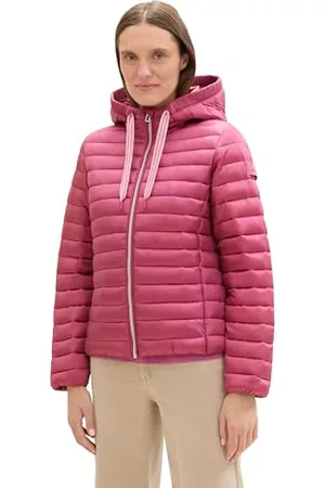 TOM TAILOR Damen 1043511 Lightweight Steppjacke mit Kapuze, 16348-Pink Velvet, L