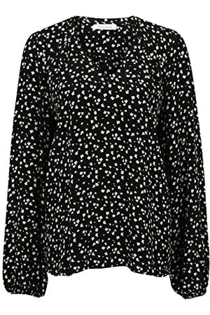 Tamaris Damen AOP V-Ausschnitt Bluse ANSBACH Schwarz 44