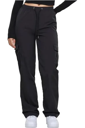 Urban classics Damen TB6159-Ladies Nylon Cargo Pants Hose, Black, 3XL