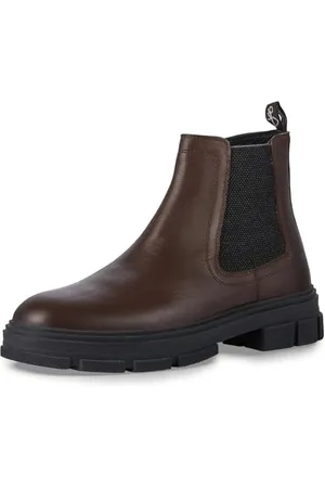 Marco Tozzi By Guido Maria Kretschmer Herren Chelsea Boots aus Leder mit Reißverschluss, Braun , 42 EU