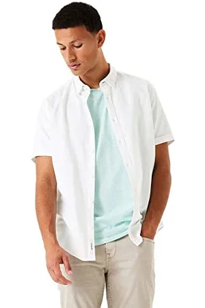 Garcia Herren Shirt Short Sleeve Hemd, White, 3XL