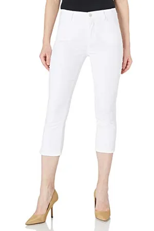 Brax Damen Style Mary Capri Sommercapri Hose, White, 40W / 30L
