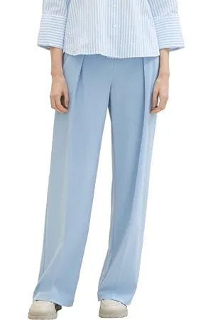 TOM TAILOR Damen Lea Straight Fit Hose mit weitem Bein, , 34/32
