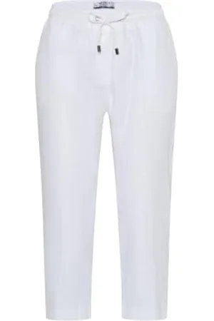 Brax Philippa Capri Schlupf, Smokebündchen, Linen Stretch, Slim