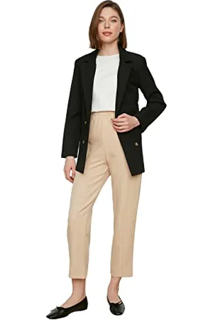 Trendyol Damen Flat Cut Woven Trousers With Wear Tyres Pants, , 40 EU