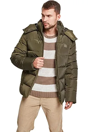 Urban classics Herren Hooded Puffer Jacket with Quilted Interior Jacke, , S