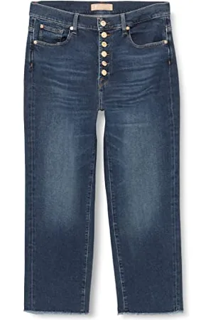 7 for all Mankind Damen The Modern Straight Luxe Vintage With Frayed Hem & Exposed Buttons Jeans, , 27W / 27L EU