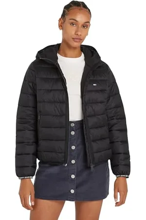 Tommy Hilfiger Damen Pufferjacke Quilted Tape Hood Jacket mit Kapuze, , XS