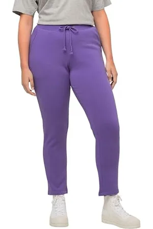 Ulla Popken Damen Sweathose, kuschelweiche Innenseite, Elastikbund Hose, , 40W x 32L