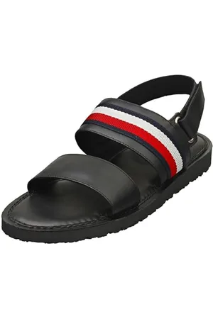 Tommy Hilfiger Herren Sandalen Core Strappy aus Leder, (Black), 41