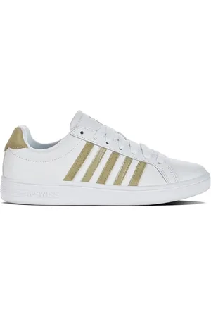 K-Swiss Damen Court Sneaker, White/Cornstalk/Metallic, 39 EU