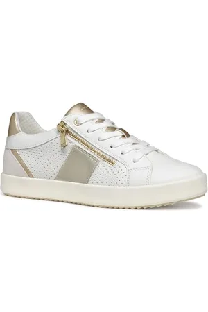 Geox Damen D BLOMIEE E Sneaker, White/Off White, 41 EU