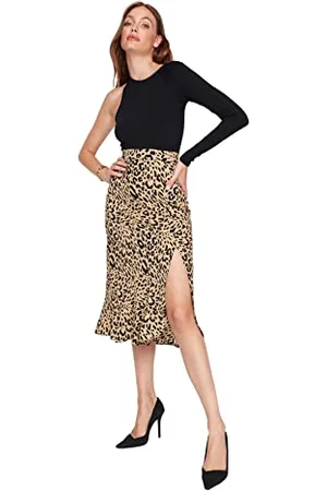 Trendyol Damen Damen Midi Wrapover A-linie Gewebter Rock, , 34 EU