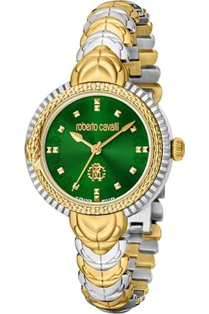 Roberto Cavalli Damen Analog Quarz Uhr mit Edelstahl Armband RV1L203M0081