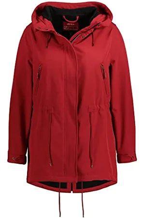 Ulla Popken Damen, Kapuze, 2-Wege-Zipper, Fleecefutter 790942 Softshell-Parka, , 42+