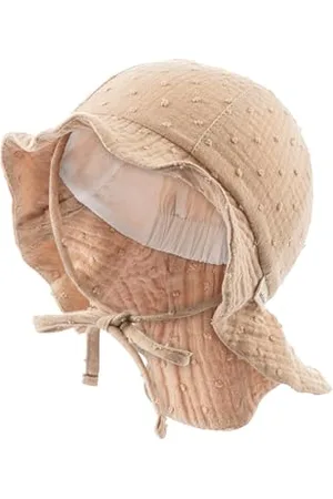 Sterntaler Sonnenhut Punkte - Mädchen Sommerhut aus Musselin - UV-Schutz 50+ Sonnenhut - mit Nackenschutz - zum Binden - Futter aus Batist - Baby und Kinder Kopfbedeckung - , Größe 45