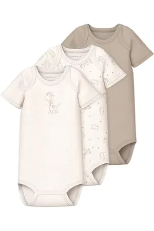 NAME IT Baby Unisex Nbnbody 3P Ss Giraffe Noos, Numeric_92 (3er Pack)
