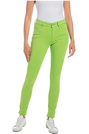 Replay Damen Jeans Luzien Skinny-Fit Hyperflex Colour X-Lite mit Stretch, (Grün), 26W / 30L