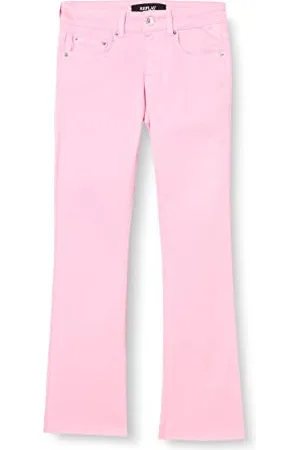 Replay Damen Jeans Schlaghose Faaby Flare Crop Flare-Fit, (Rosa), 24W