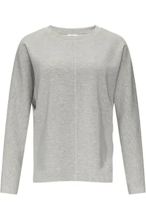QS by s.Oliver Sweatshirt aus Scuba mit Fledermausärmeln grau meliert 36