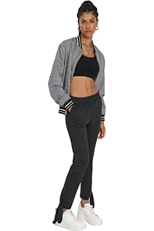 Trendyol Damen Normal Waist Jogger Sweatpants, Anthrazit, S EU