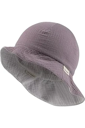 Sterntaler Wende Sonnenhut Uni - Strandhut aus Musselin(Bio) - UV-Schutz 30 Sommerhut Mädchen - mit elastischen Gummiband und Nackenschutz - Baby Kinder Kopfbedeckung - , Größe 41