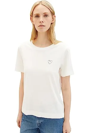 TOM TAILOR Damen T-Shirt mit Herz-Print, , XXL