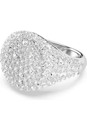 Swarovski Sublima Cocktailring, Weißer und Rhodinierter Damenring mit Brillanten Kristallen