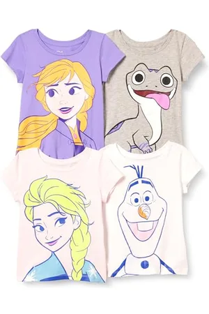 Amazon Disney | Marvel | Star Wars | Frozen | Princess Mädchen Kurzärmelige T-Shirts, 4er-Pack, , 3 Jahre