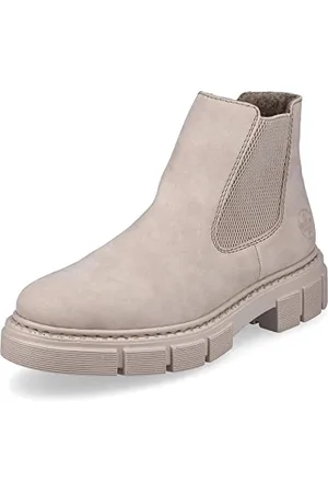 Rieker Damen Chelsea Boots M3854, Frauen Stiefeletten,uebergangsschuhe,uebergangsstiefel,Schlupfstiefel,flach,Stiefel,Bootee,beige (62),37 EU / 4 UK